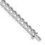 14k White Gold Holds 17 carat 33-5.1mm Round Diamond 4-prong 7 inch Tennis Bracelet Mounting (No Stone Included)