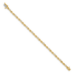 14k Complete 1/2 carat Round AA Diamond 4-prong X-design 7 inch Tennis Bracelet