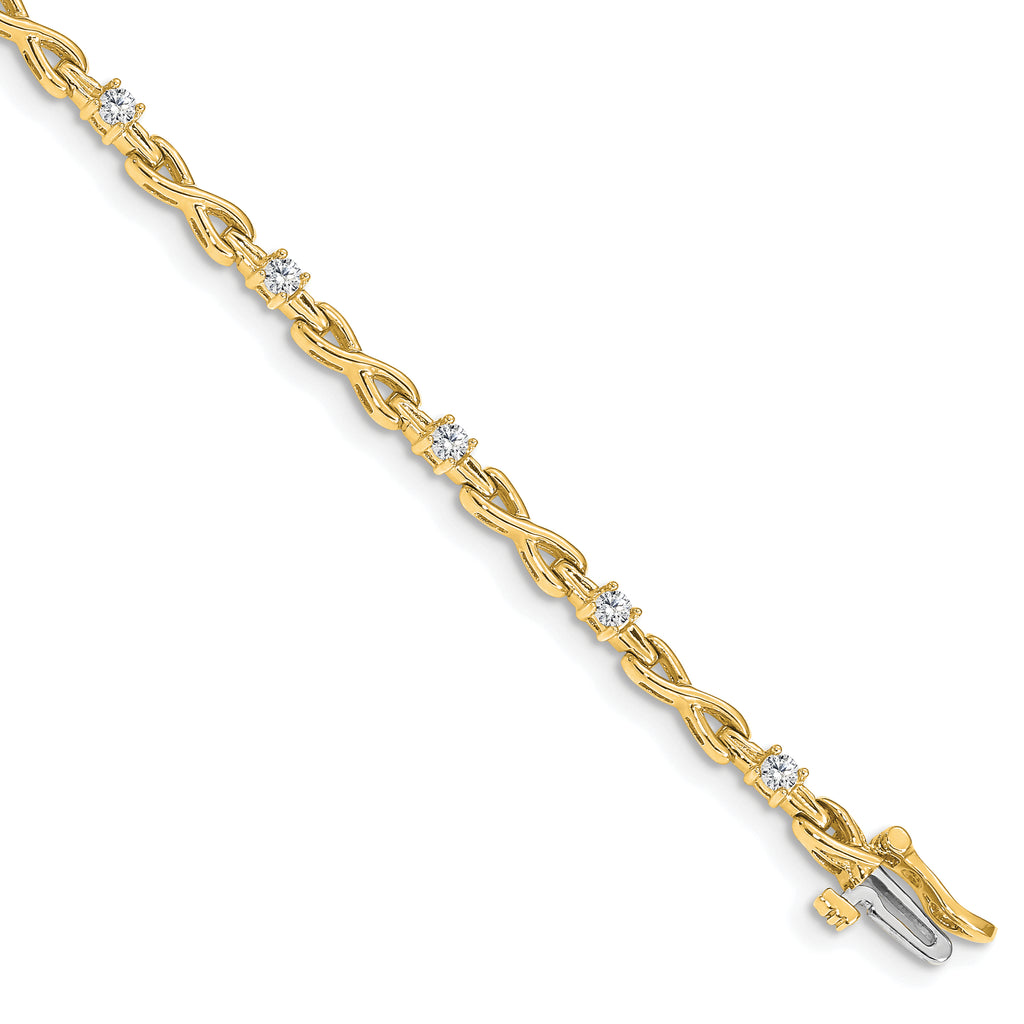 14k 1/2 carat Lab Grown Diamond VS/SI+ G+ Complete Fancy Link Tennis Bracelet
