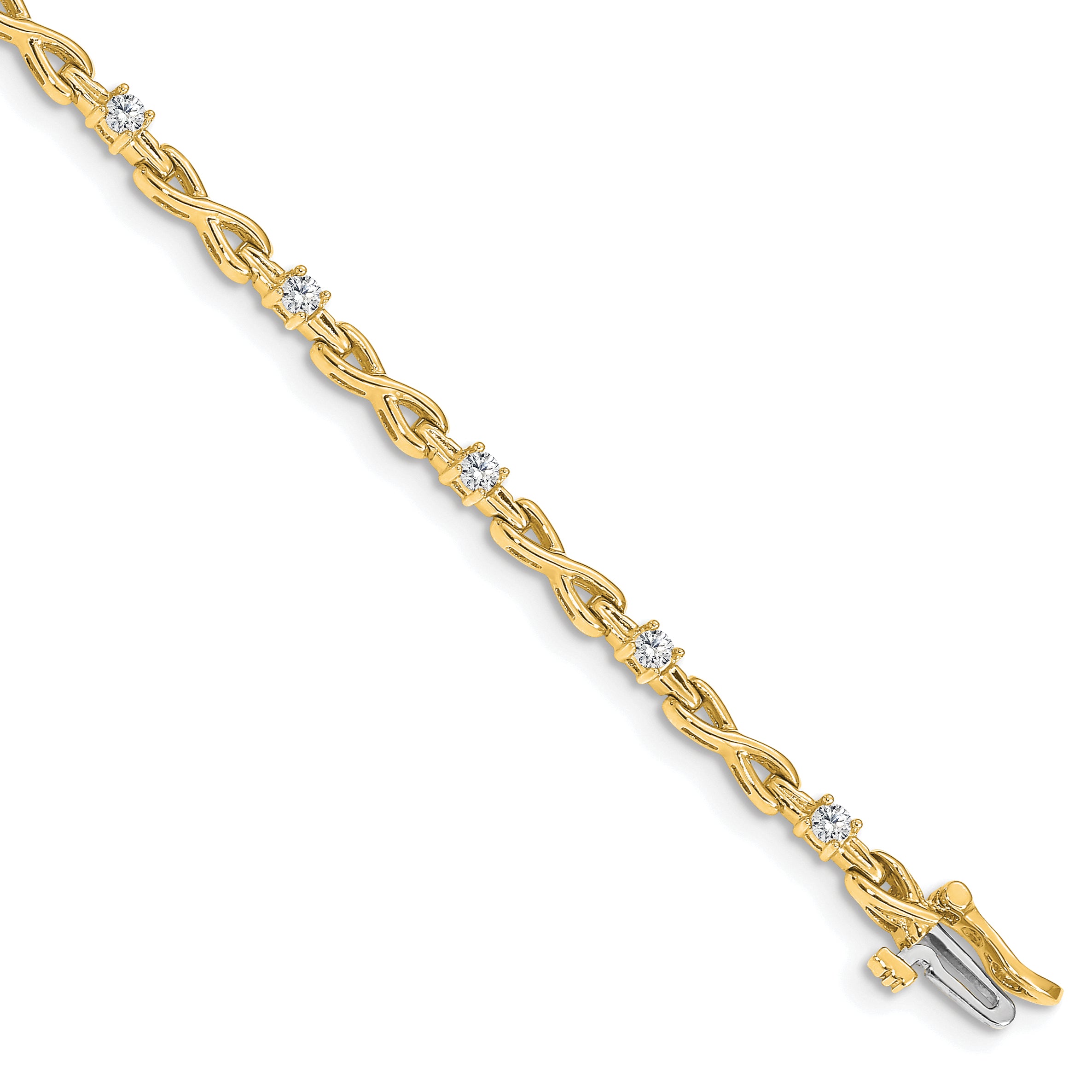 14k 1/2 carat Lab Grown Diamond VS/SI+ G+ Complete Fancy Link Tennis Bracelet