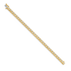 14k Holds 3.75 carat 37-3.0mm Round Diamond 4-prong 7 inch Tennis Bracelet Mounting (No Stone Included)