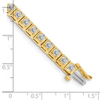 14k Holds 3.75 carat 37-3.0mm Round Diamond 4-prong 7 inch Tennis Bracelet Mounting (No Stone Included)