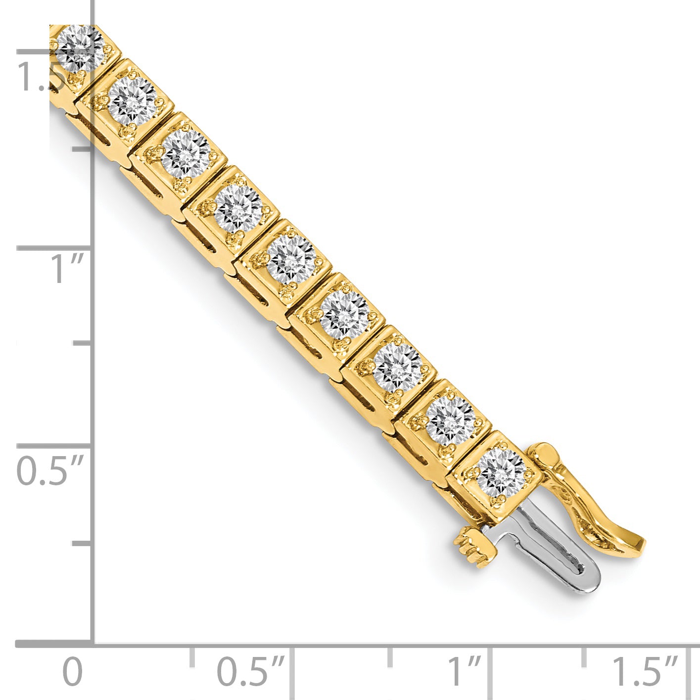 14k Holds 3.75 carat 37-3.0mm Round Diamond 4-prong 7 inch Tennis Bracelet Mounting (No Stone Included)