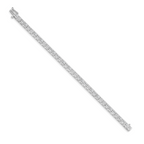 14k White Gold Holds 3.75 carat 37-3.0mm Round Diamond 4-prong 7 inch Tennis Bracelet Mounting (No Stone Included)
