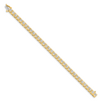 14k Holds 5.1 carat 34-3.4mm Round Diamond 4-prong 7 inch Tennis Bracelet Mounting (No Stone Included)