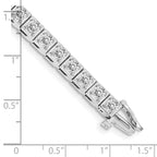 14k White Gold Holds 5.1 carat 34-3.4mm Round Diamond 4-prong 7 inch Tennis Bracelet Mounting (No Stone Included)