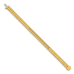 14k Holds 0.93 carat 18-2.4mm Round Diamond 4-prong 7-inch Link Bracelet Mounting (No Stone Included)