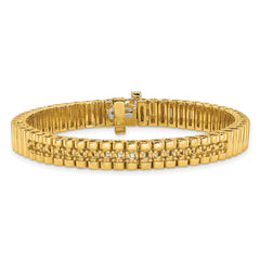 14k Holds 0.93 carat 18-2.4mm Round Diamond 4-prong 7-inch Link Bracelet Mounting (No Stone Included)