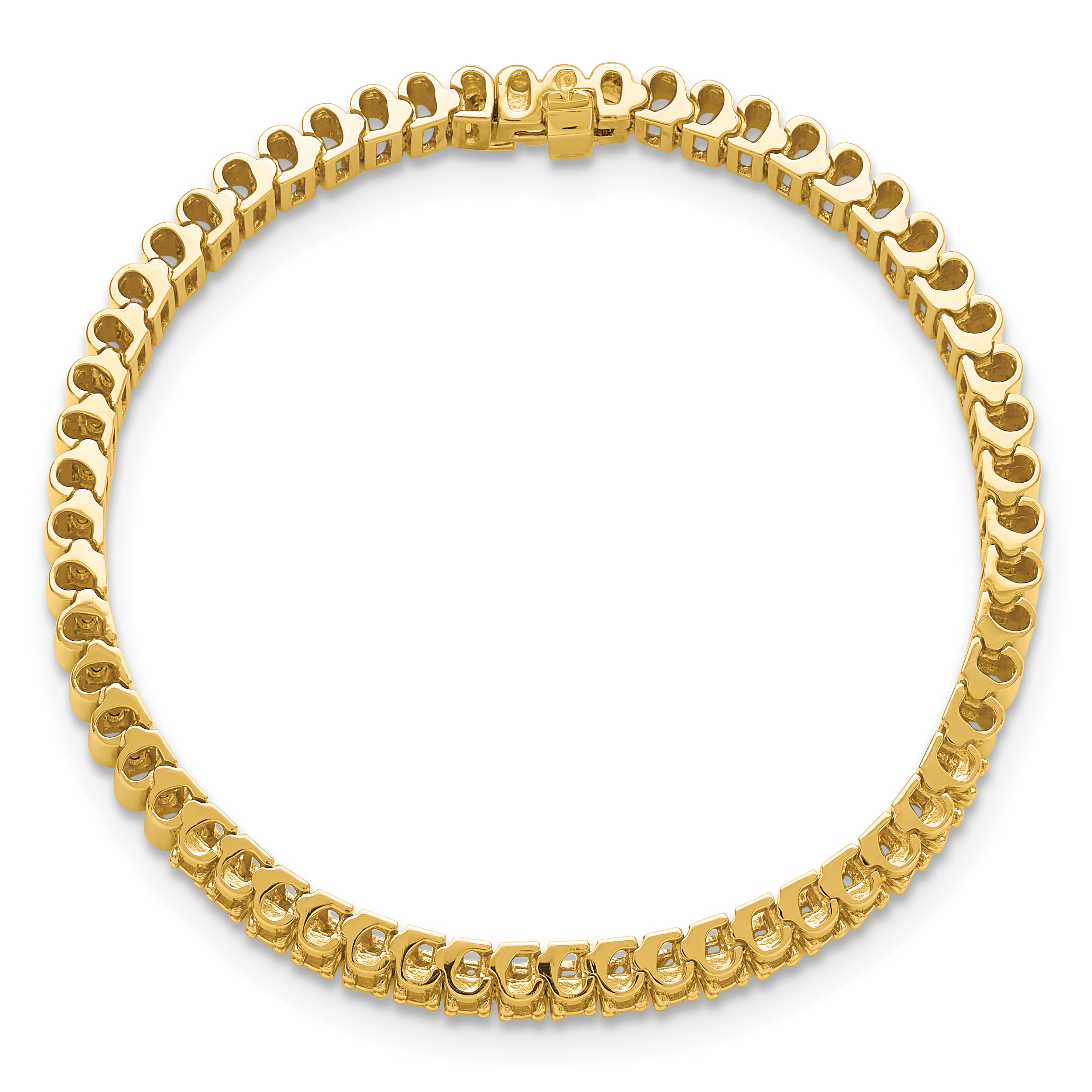 14k Holds 0.93 carat 18-2.4mm Round Diamond 4-prong 7-inch Link Bracelet Mounting (No Stone Included)