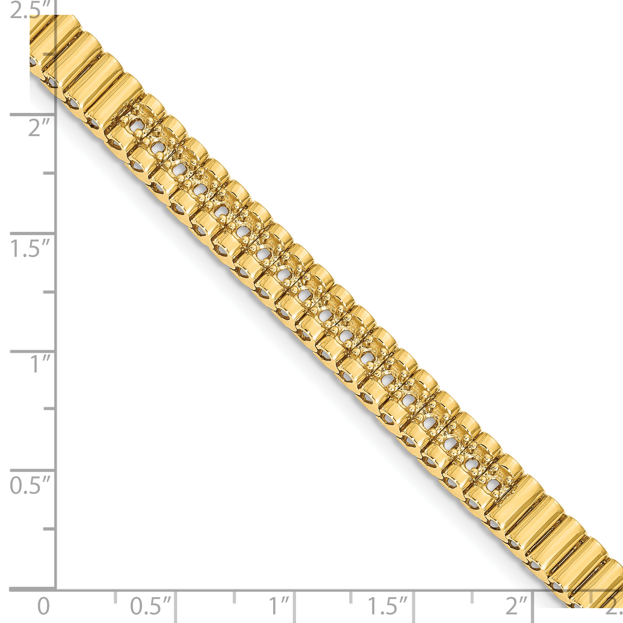 14k Holds 0.93 carat 18-2.4mm Round Diamond 4-prong 7-inch Link Bracelet Mounting (No Stone Included)