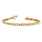 14k Complete 2.8 carat Round AAA Diamond Bar Link 7 inch Tennis Bracelet