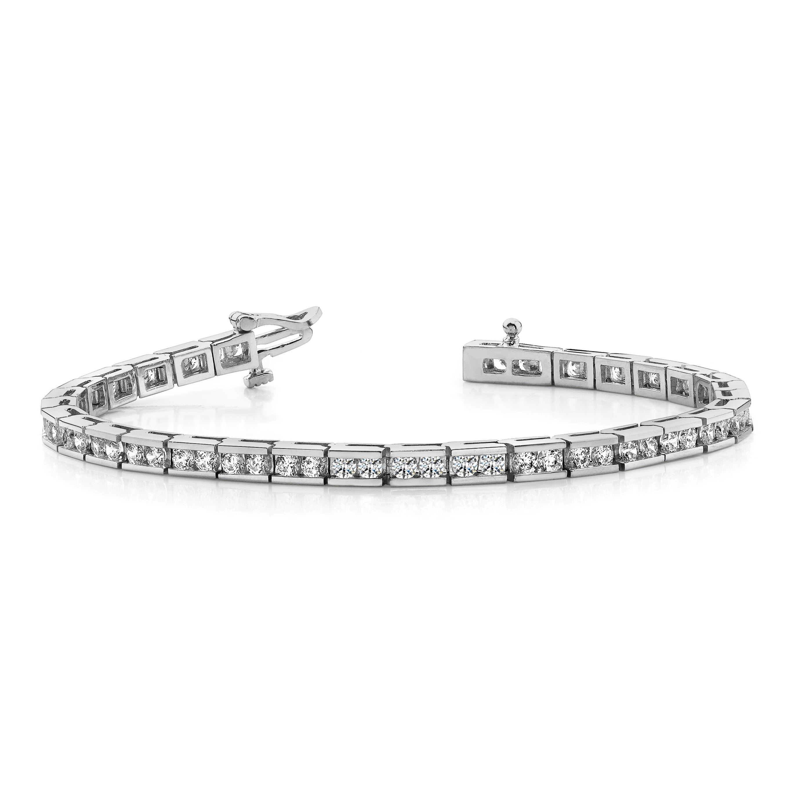 14k White Gold Holds 84 2.mm Stones 2.94ct Dia. Line Tennis Bracelet Mtg