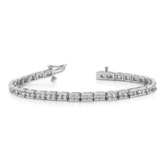 14k White Gold Holds 84 2.mm Stones 2.94ct Dia. Line Tennis Bracelet Mtg