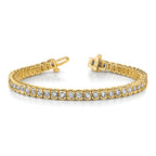 14k Holds 3.5 carat 60-2.5mm Round Diamond Half-Bezel 7 inch Tennis Bracelet Mounting (No Stone Included)