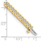 14k Holds 3.5 carat 60-2.5mm Round Diamond Half-Bezel 7 inch Tennis Bracelet Mounting (No Stone Included)