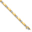 14k Two-tone Holds 1.13 carat 11-3.0mm Round Diamond Curved Bar Link 7 inch Tennis Bracelet Mounting (No Stone Included)