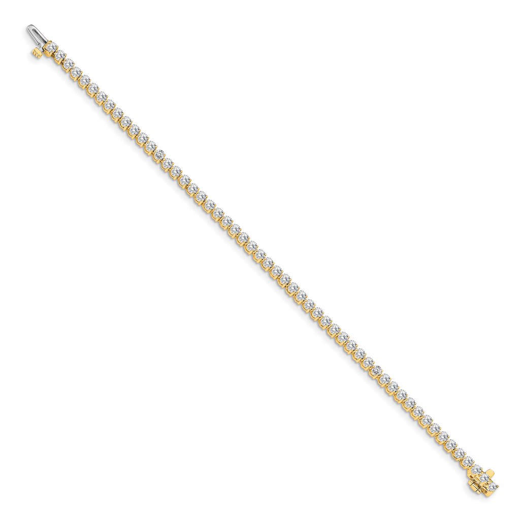 14k Holds 2.4 carat 59-2.2mm Round Diamond 3-prong 7 inch Tennis Bracelet Mounting (No Stone Included)