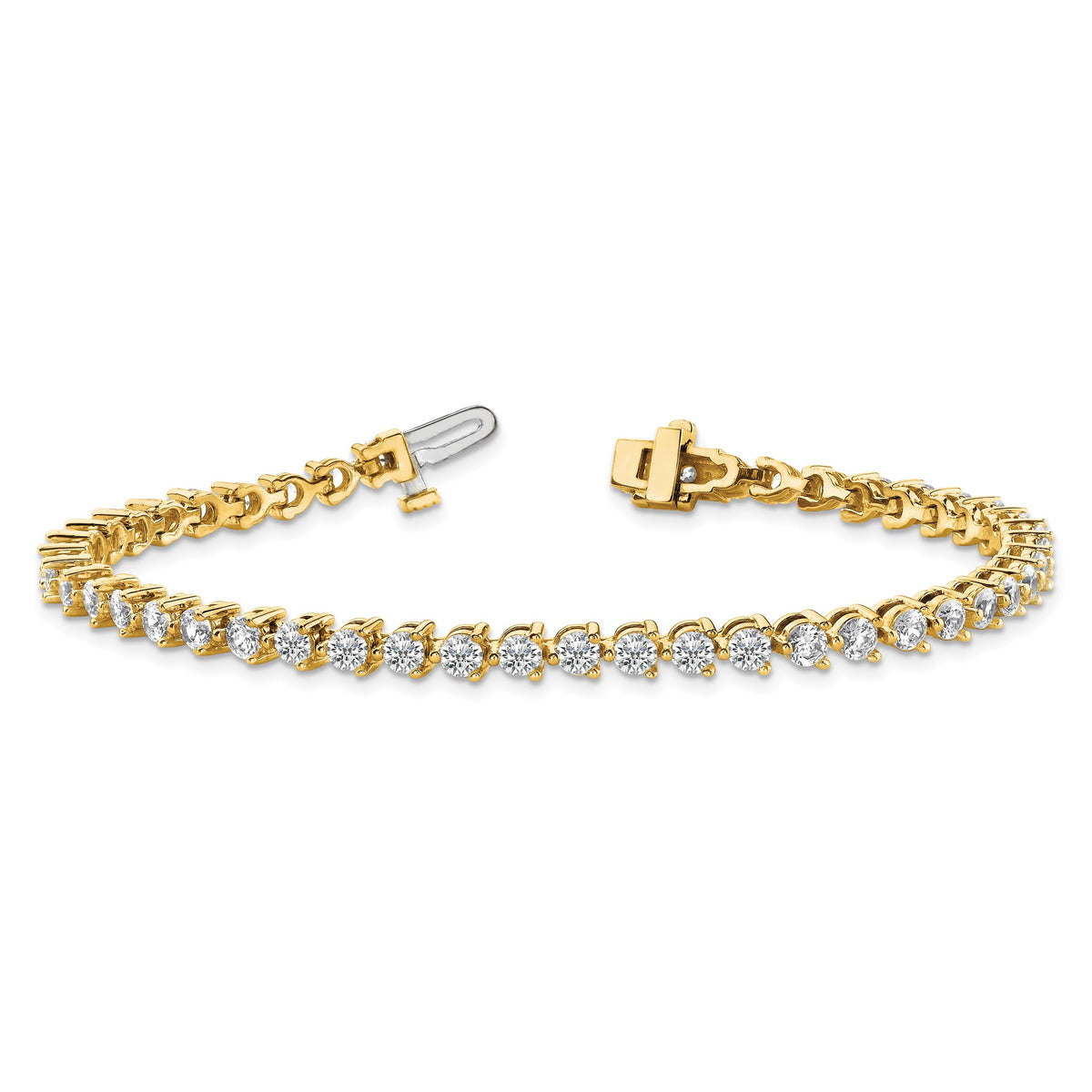 Lab-Grown Diamond Tennis Bracelet in 14K Yellow Gold (2 3/8 ct. tw., VS+ F+), 7 Inch - Sophia Jewelers