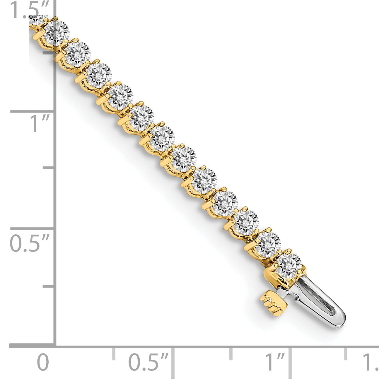 14k Holds 2.4 carat 59-2.2mm Round Diamond 3-prong 7 inch Tennis Bracelet Mounting (No Stone Included)