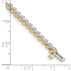 14k Holds 2.4 carat 59-2.2mm Round Diamond 3-prong 7 inch Tennis Bracelet Mounting (No Stone Included)