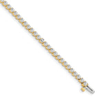 14k Holds 2.4 carat 59-2.2mm Round Diamond 3-prong 7 inch Tennis Bracelet Mounting (No Stone Included)