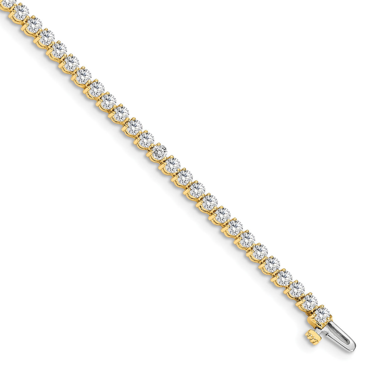 Lab-Grown Diamond Tennis Bracelet in 14K Yellow Gold (2 3/8 ct. tw., VS+ F+), 7 Inch - Sophia Jewelers Main image