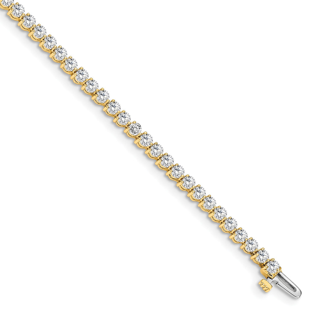 Lab-Grown Diamond Tennis Bracelet in 14K Yellow Gold (2 3/8 ct. tw., VS+ F+), 7 Inch - Sophia Jewelers