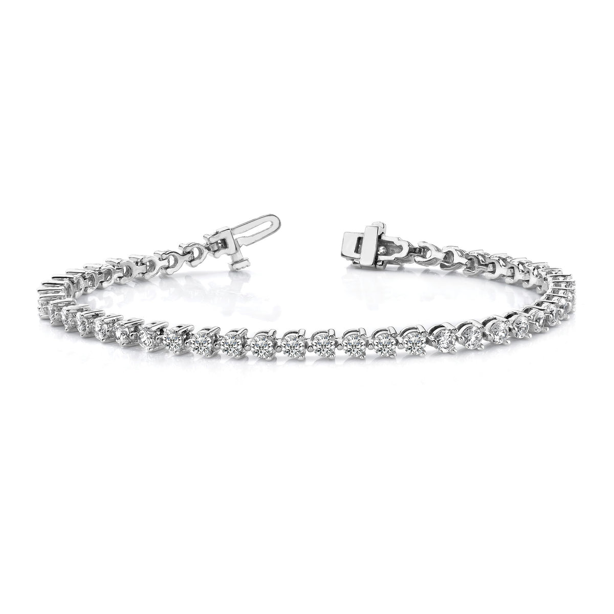 Lab-Grown Diamond Tennis Bracelet in 14K White Gold (2 3/8 ct. tw., VS+ F+), 7 Inch - Sophia Jewelers