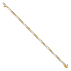 14k Holds 3.3 carat 56-2.5mm Round Diamond 3-prong 7 inch Tennis Bracelet Mounting (No Stone Included)