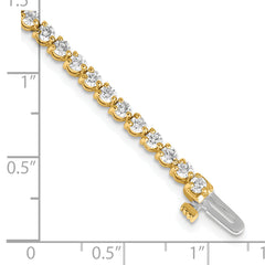 14k Holds 3.3 carat 56-2.5mm Round Diamond 3-prong 7 inch Tennis Bracelet Mounting (No Stone Included)