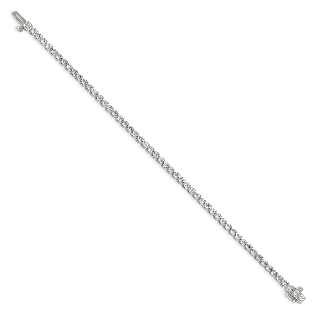 14k White Gold 3 1/3 carat Lab Grown Diamond VS/SI+ G+ Complete Tennis Bracelet