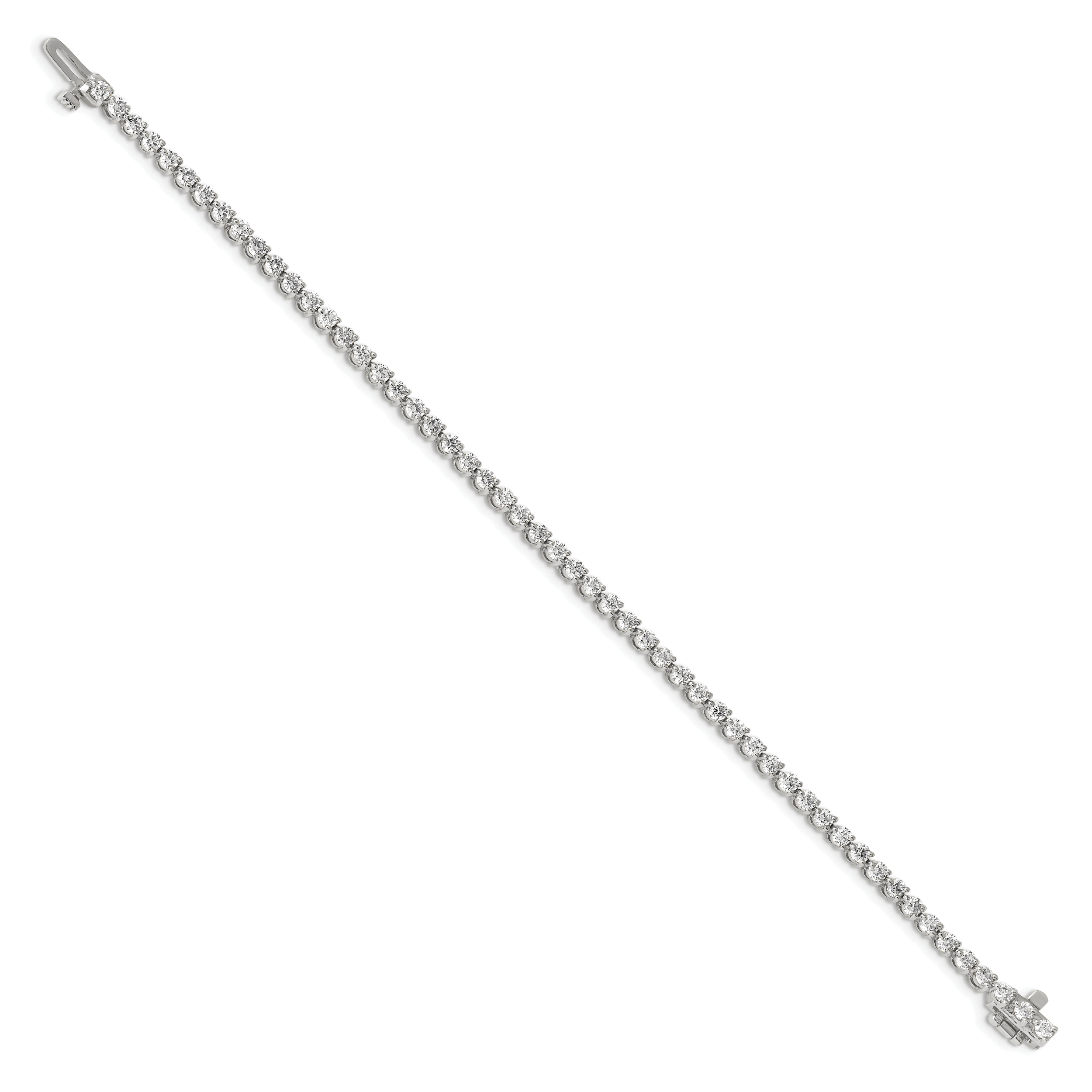 14k White Gold 3 1/3 carat Lab Grown Diamond VS/SI+ G+ Complete Tennis Bracelet