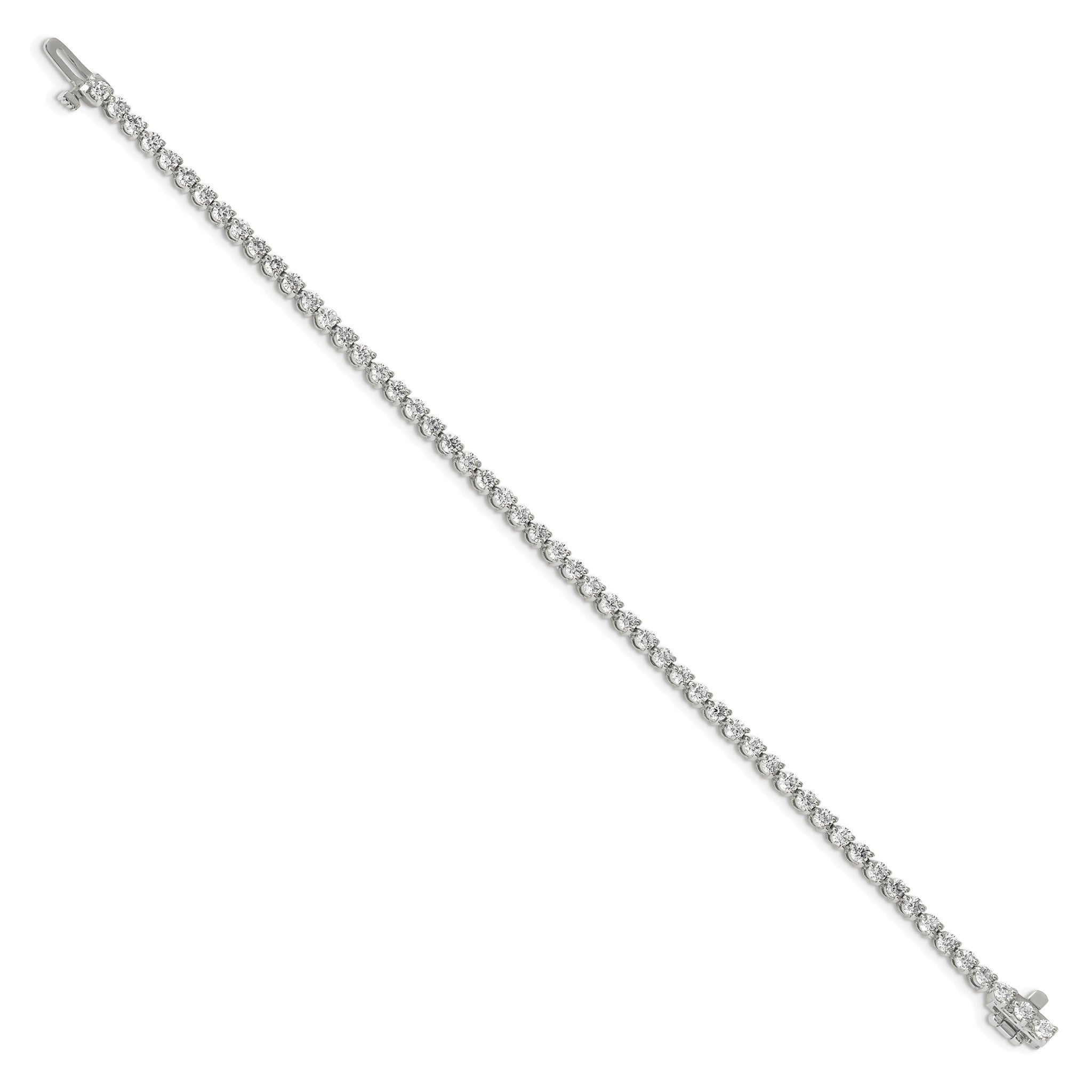 Lab-Grown Diamond Tennis Bracelet in 14K White Gold, 3mm (2 3/4 ct. tw.), 7 Inch Secondary image
