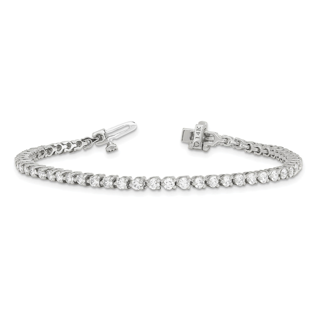 Lab-Grown Diamond Tennis Bracelet in 14K White Gold, 3mm (2 3/4 ct. tw.), 7 Inch - Sophia Jewelers