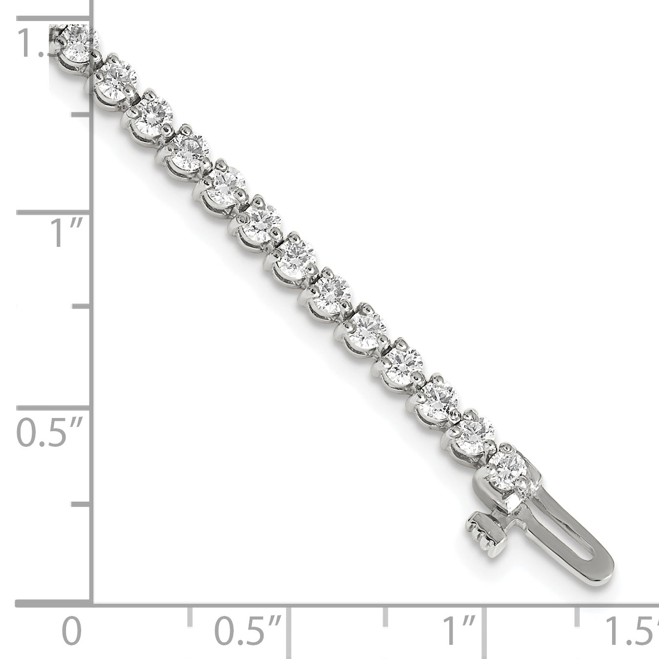 14k White Gold Complete 3.3 carat Round AA Diamond 3-prong 7 inch Tennis Bracelet