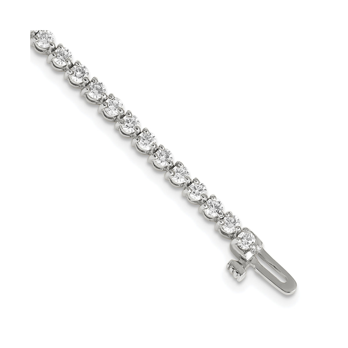 Lab-Grown Diamond Tennis Bracelet in 14K White Gold, 3mm (2 3/4 ct. tw.), 7 Inch - Sophia Jewelers