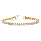 14k Holds 4.3 carat 47-2.8mm Round Diamond 3-prong 7 inch Tennis Bracelet Mounting (No Stone Included)