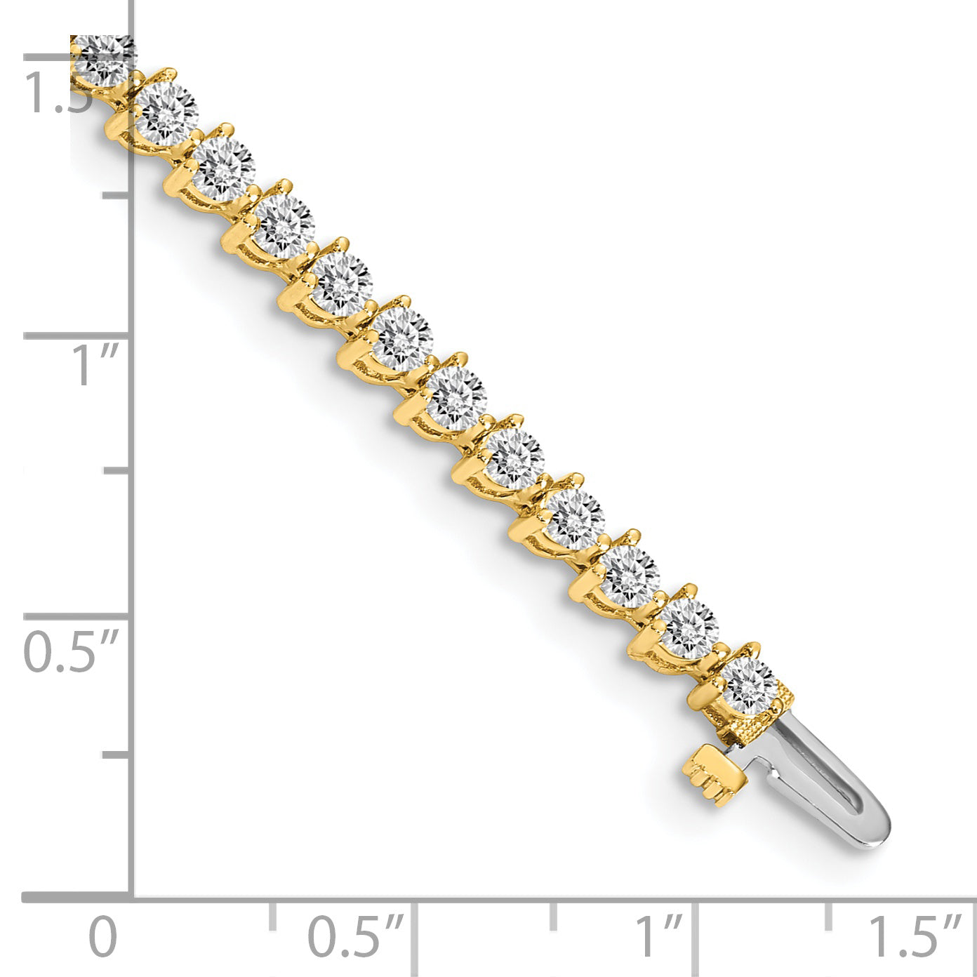 14k Holds 4.3 carat 47-2.8mm Round Diamond 3-prong 7 inch Tennis Bracelet Mounting (No Stone Included)