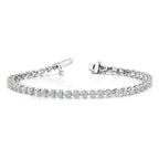 14k White Gold Complete 4.3 carat Round AA Diamond 3-prong 7 inch Tennis Bracelet