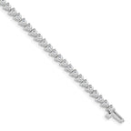 14k White Gold Holds 4.3 carat 47-2.8mm Round Diamond 3-prong 7 inch Tennis Bracelet Mounting (No Stone Included)