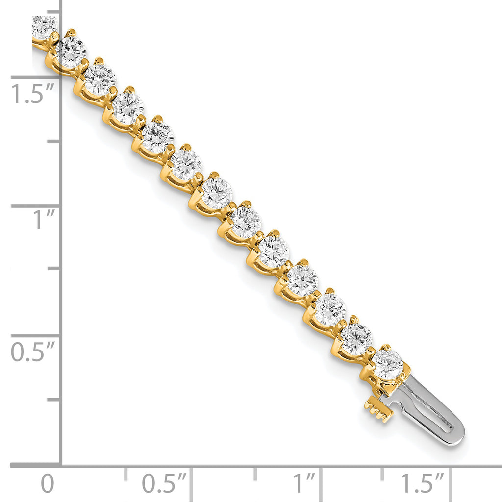 14k Holds 4.73 carat 46-3.0mm Round Diamond 3-prong Tennis Bracelet Mounting (No Stone Included)