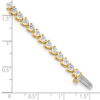 14k Holds 4.73 carat 46-3.0mm Round Diamond 3-prong Tennis Bracelet Mounting (No Stone Included)