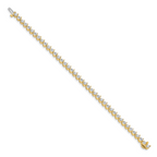 14k Holds 6.15 carat 41-3.4mm Round Diamond 3-prong 7 inch Tennis Bracelet Mounting (No Stone Included)