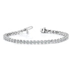 14k White Gold Holds 7 carat 38-3.6mm Round Diamond 3-prong 7 inch Tennis Bracelet Mounting (No Stone Included)