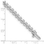 14k White Gold Holds 7 carat 38-3.6mm Round Diamond 3-prong 7 inch Tennis Bracelet Mounting (No Stone Included)