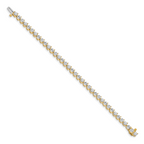14k Holds 8.5 carat 37-3.9mm Round Diamond 3-prong 7 inch Tennis Bracelet Mounting (No Stone Included)