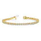 14k Holds 8.5 carat 37-3.9mm Round Diamond 3-prong 7 inch Tennis Bracelet Mounting (No Stone Included)