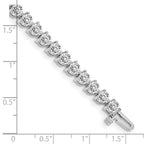 14k White Gold Holds 8.5 carat 37-3.9mm Round Diamond 3-prong 7 inch Tennis Bracelet Mounting (No Stone Included)