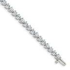14k White Gold Holds 8.5 carat 37-3.9mm Round Diamond 3-prong 7 inch Tennis Bracelet Mounting (No Stone Included)