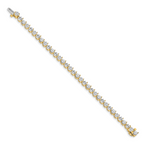 14k Holds 10.2 carat 34-4.3mm Round Diamond 3-prong 7 inch Tennis Bracelet Mounting (No Stone Included)